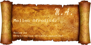Melles Afrodité névjegykártya